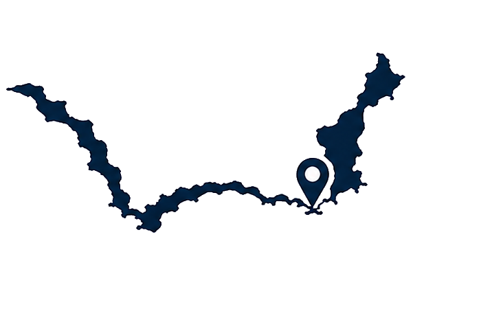Map illustration marking Saint-Tropez on the Côte d’Azur