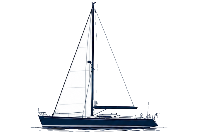 Profile illustration of the Swan 60 sailing yacht